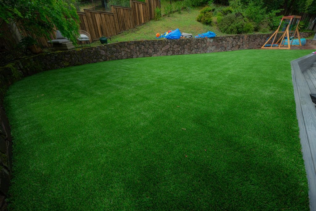 Residential artificial grass in Paradise NV backyard
